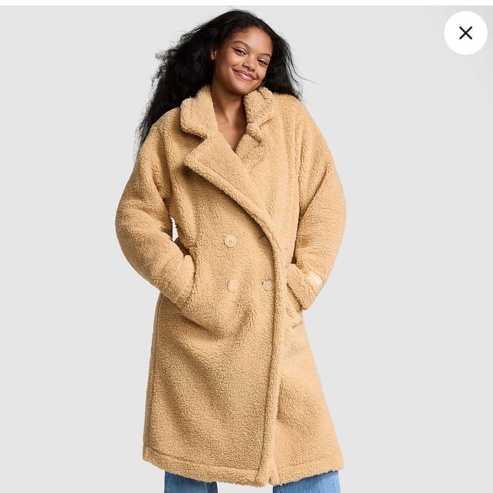 Victoria’s Secret (PINK) PLUSH TEDDY LONG COAT w/Free Gift